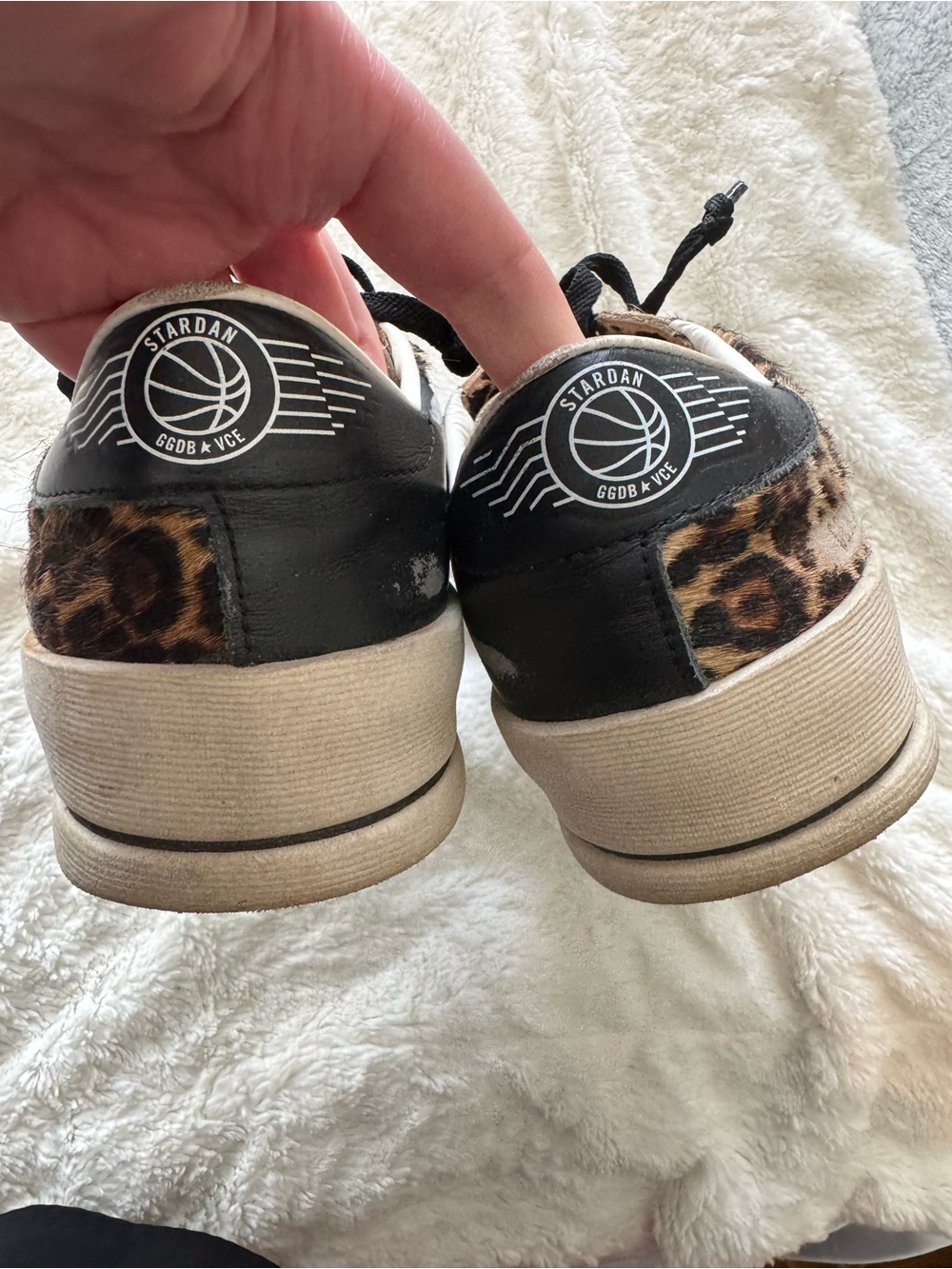 Golden Goose Leopard Print Stardan Sneakers with Black Star - Picture 3 of 4